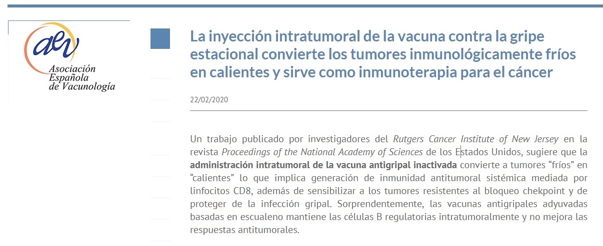 Vacunas. Tumor frío a tumor caliente